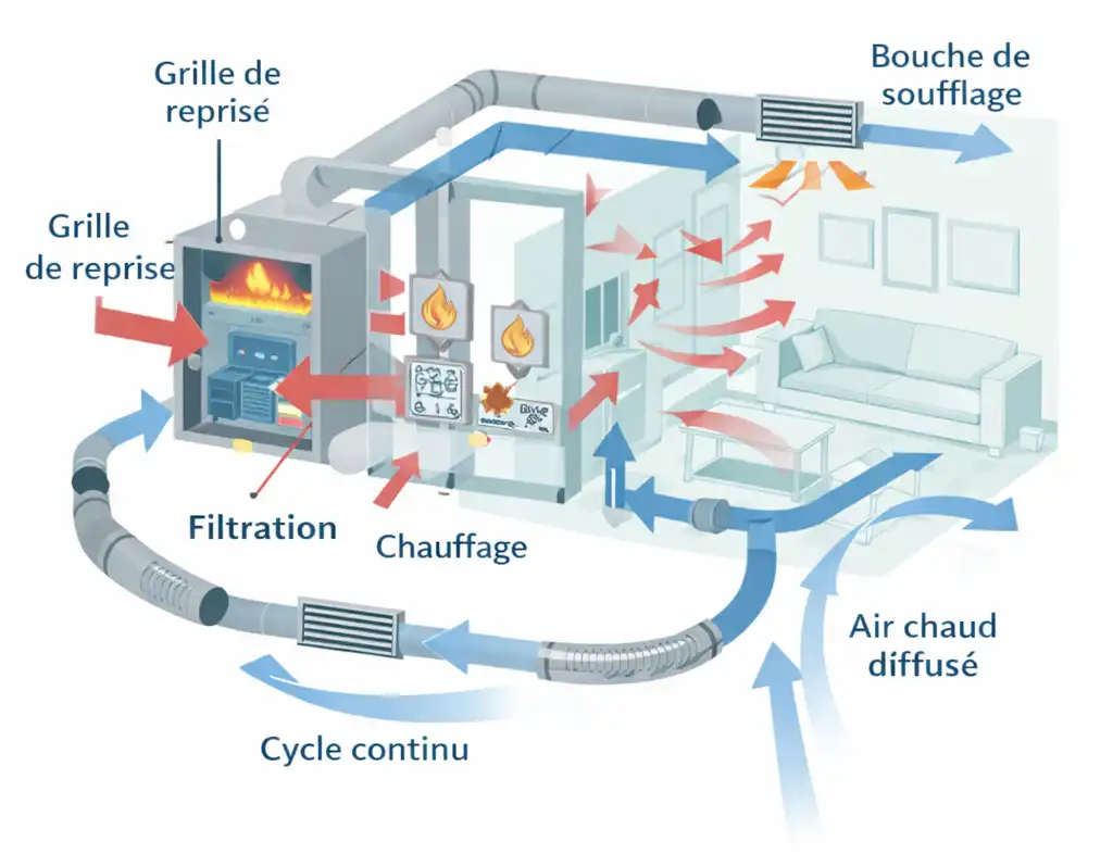 Comment fonctionne un système de chauffage à air pulsé